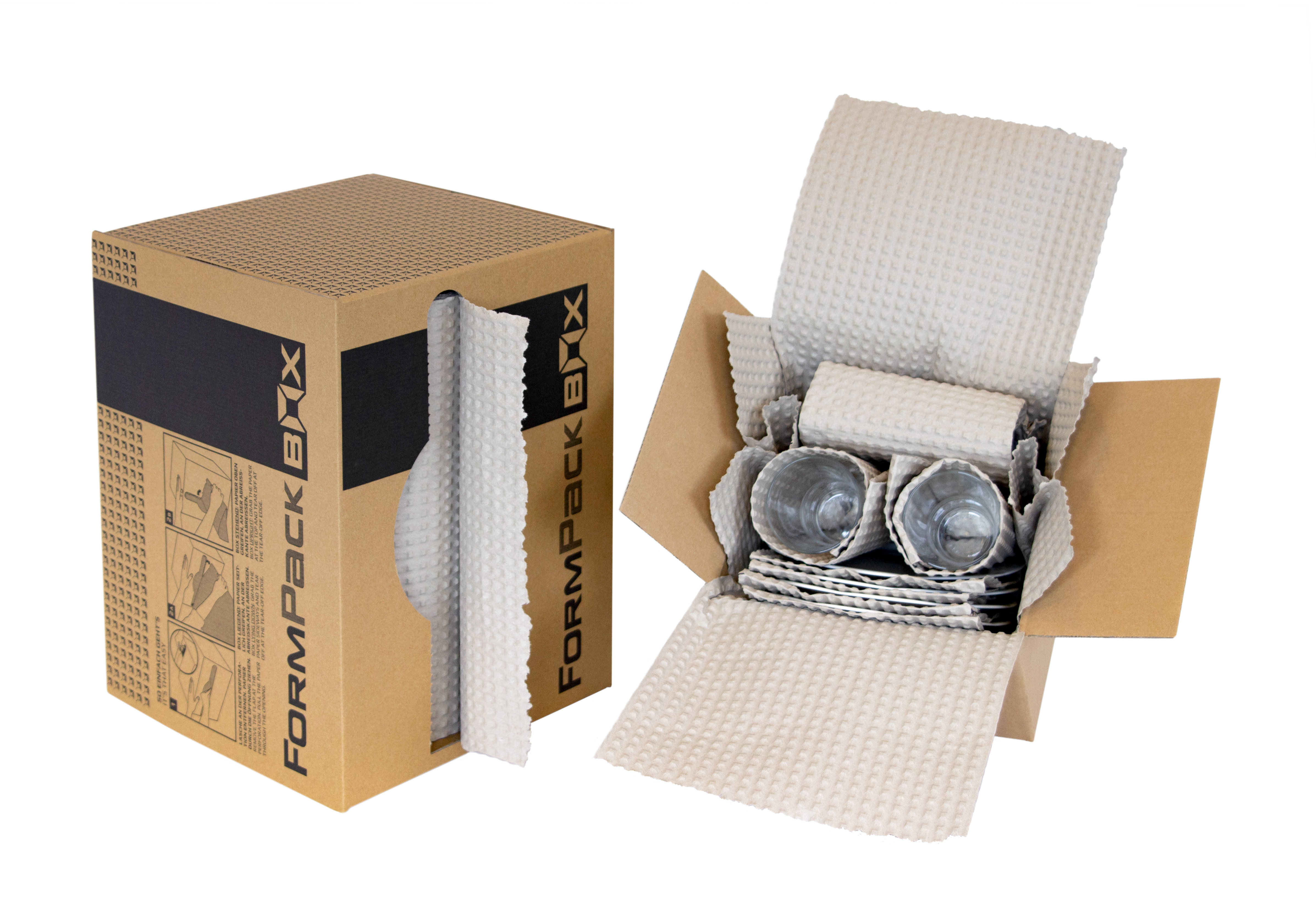 FormpackBox mobile Spendebox mit umweltfreundlichem Polsterpapier