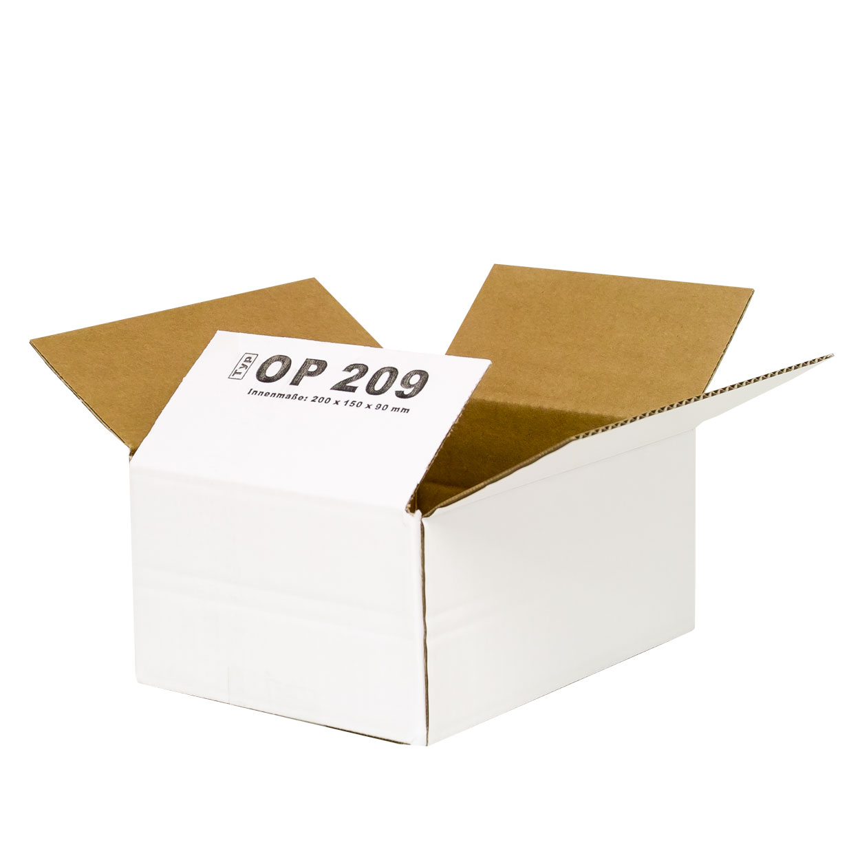Karton 200x150x90 mm - Versandkarton 20x10x9 cm - Faltkarton OP 209 weiss