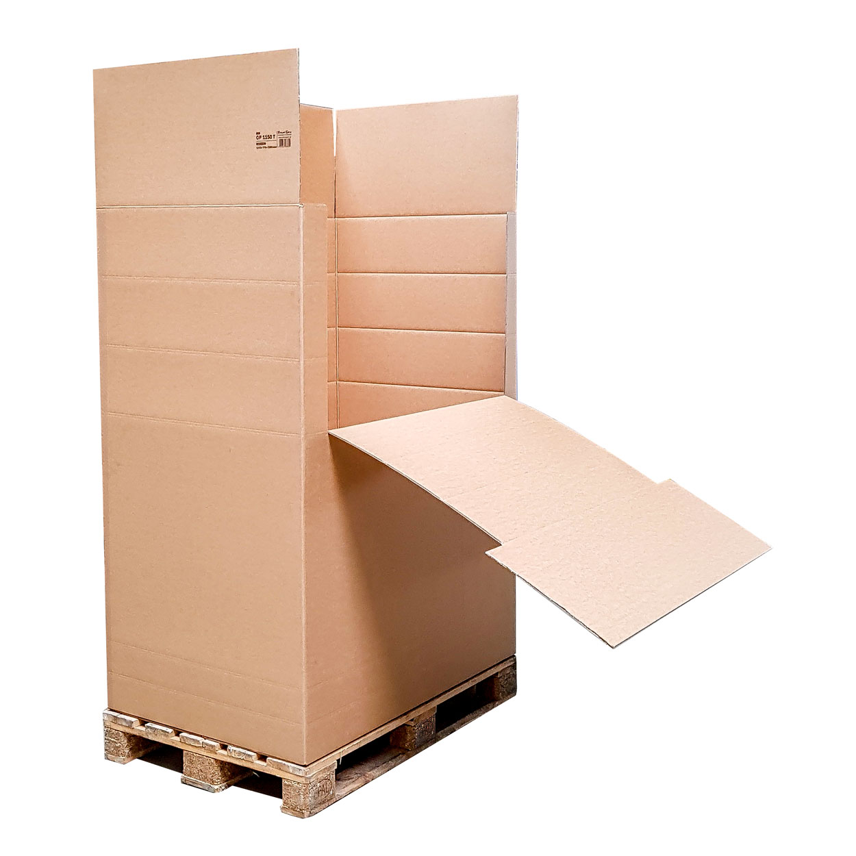 Palettenkarton 1170x770x1500 mm - Karton 117x77x150 cm - Faltkarton OP 1150 T 2.90 BC-Welle