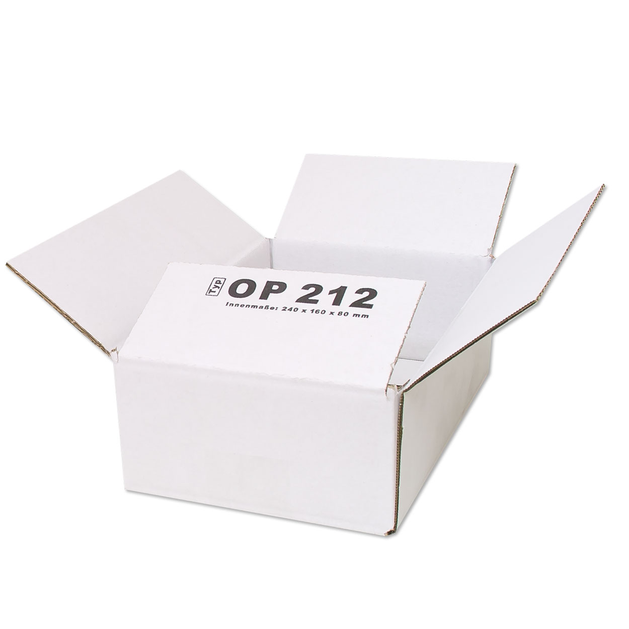 Karton 240x160x80 mm - Versandkarton 24x16x8 cm - OP 212 weiss