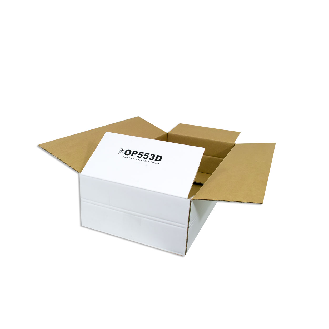 Karton 590x390x150 mm - Versandkarton 59x39x15 cm - Faltkarton OP 554D weiß
