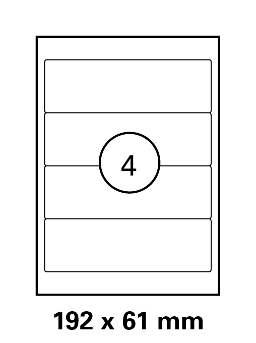 Etiketten in 190x61 mm LUMA Universal-Etiketten