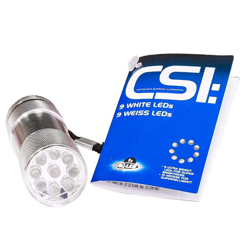 CSI Taschenlampe 9 weiße LED ( SILBER )