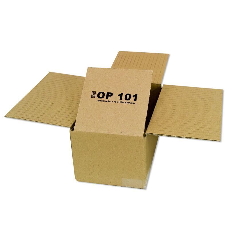 Karton 170x100x80 mm - Versandkarton 17x10x8 cm - Faltkarton OP 101