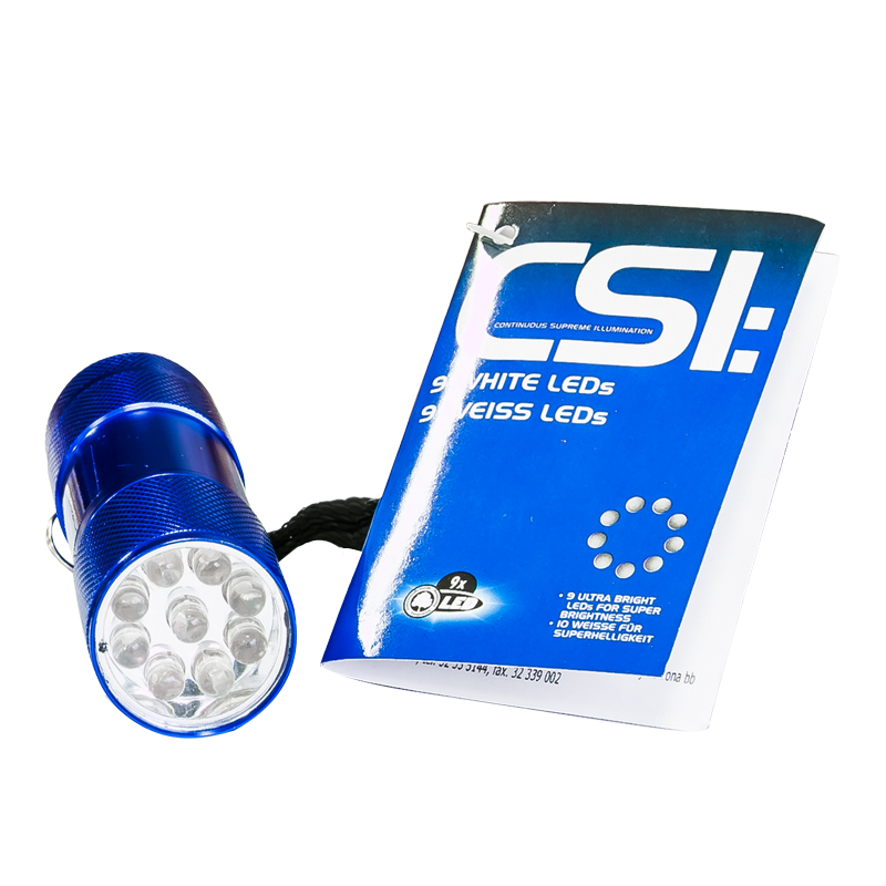 CSI Taschenlampe 9 weiße LED ( BLAU )