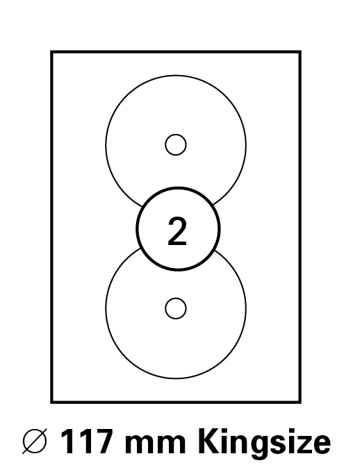 CD Etiketten 117 mm King Size DIN A4