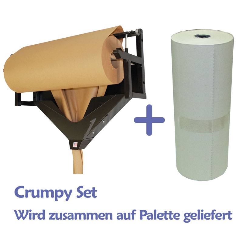 3 Paletten Packpapier 50 cm ( 180 Rollen ) + Crumpy Abroller für Füllpapier