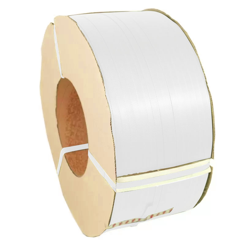 PP Band Umreifungsband weiss 5,0x0,47 mm, 69 kg Reißkraft, 7000 m pro Rolle, Automatenqualität, 200 mm Kerndurchmesser