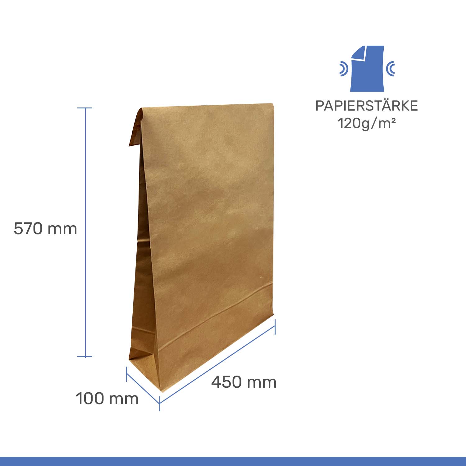 Versandtaschen aus Kraftpapier XXL - 450x570mmx100mm Seitenfalten + Klotzboden