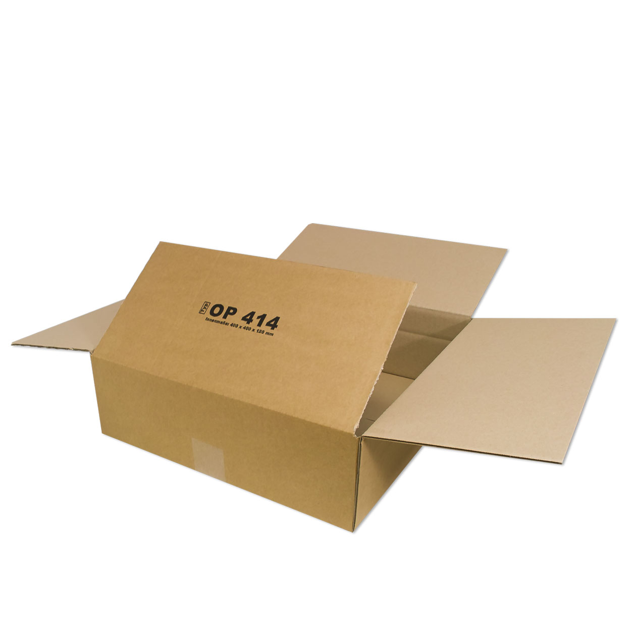 Karton 400x400x120 mm - Versandkarton 40x40x12 cm - Faltkarton OP 414 braun