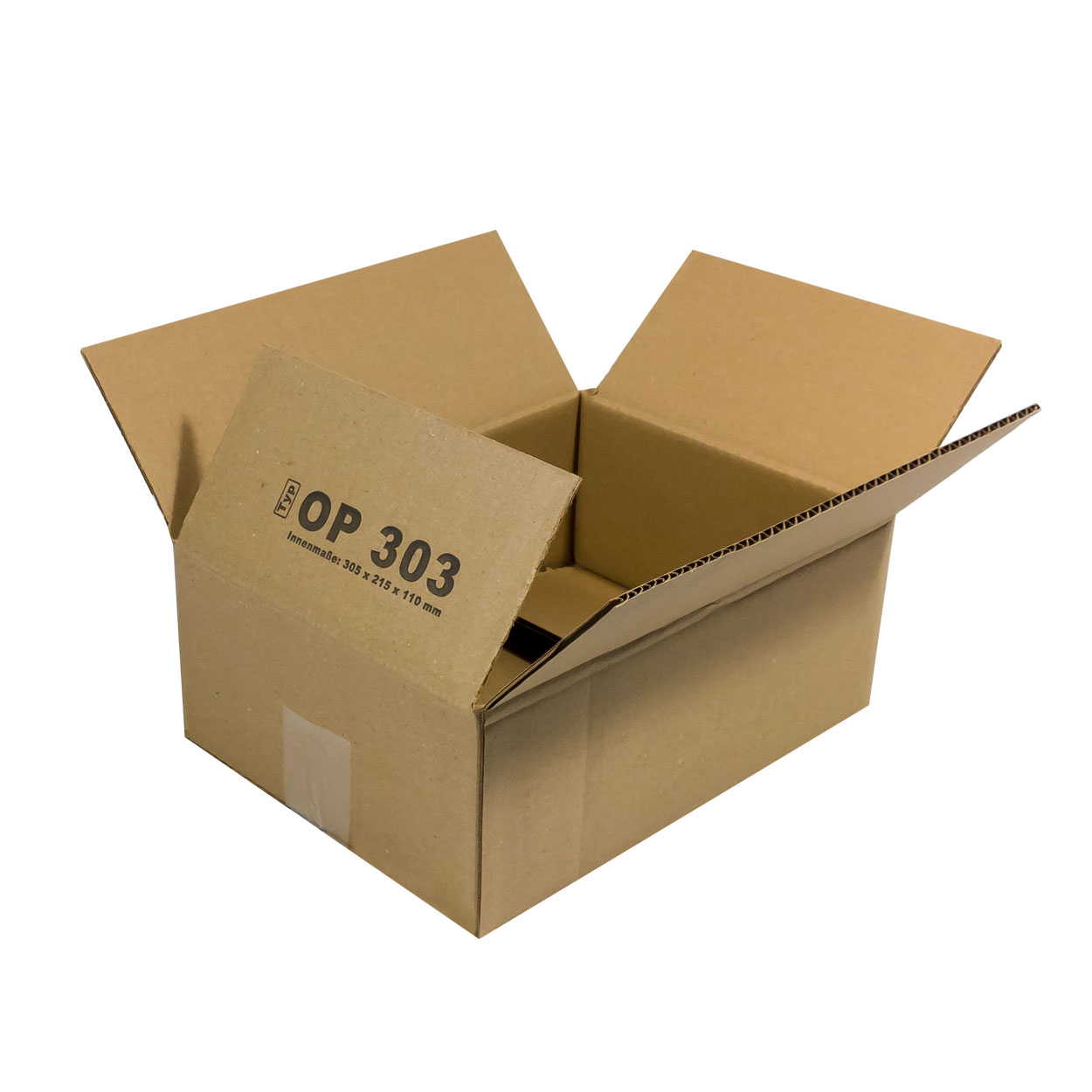Karton 305x215x110 mm - Versandkarton 30,5x21,5x11 cm - Faltkarton OP 303 braun - DIN A4