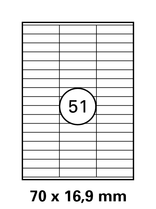 Etiketten in 70 x 16,9 mm Versandetiketten von LUMA