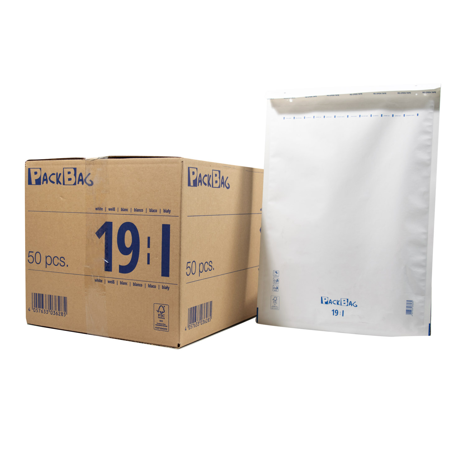 3000 x Luftpolsterversandtasche 300 x 445 mm Packbag 19 / I (9) weiß