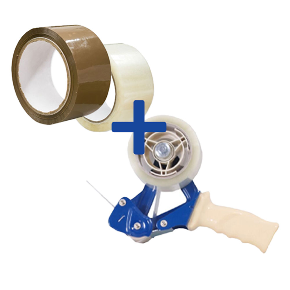 PP-Packband + Abroller Gratis - Angebot 1 x Palette (2592 Stk.)  + 5 Abroller  braun